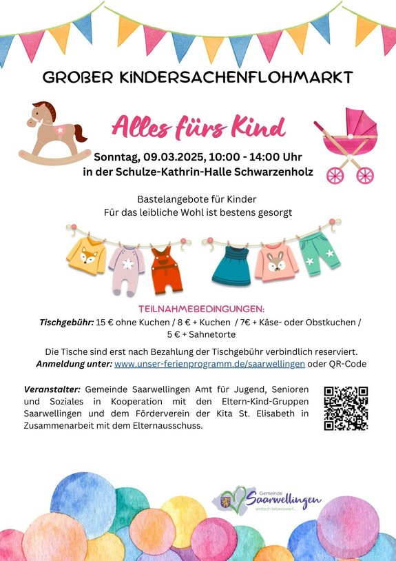 Plakat des Kindersachenflohmarktes 2025